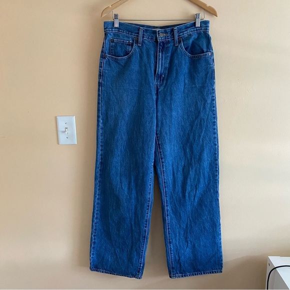 Levis High Waisted Straight Jeans Woman 30 Medium Wash Preppy Streetwear FLAW - Picture 2 of 16